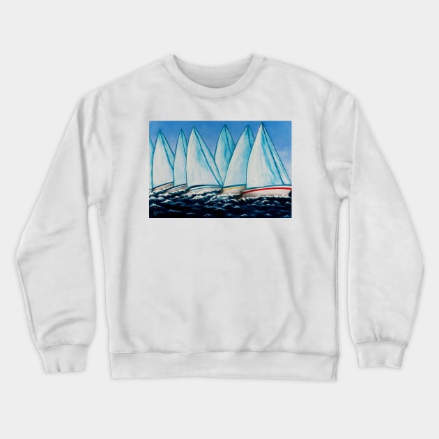 Regatta Blue Crewneck Sweatshirt by LisaLorenz